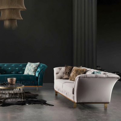 Luxury textile sofa set
