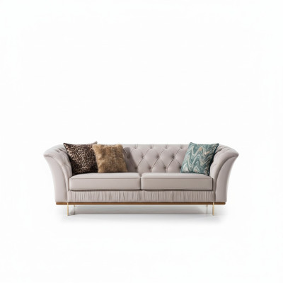 Luxury textile sofa set