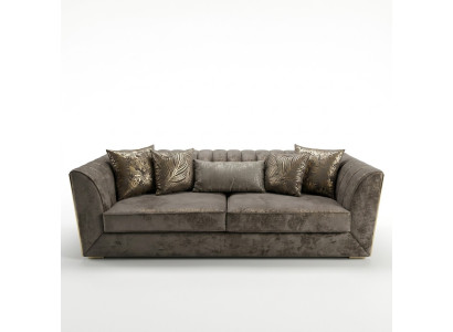 Modern luxury taupe three-seater sofa