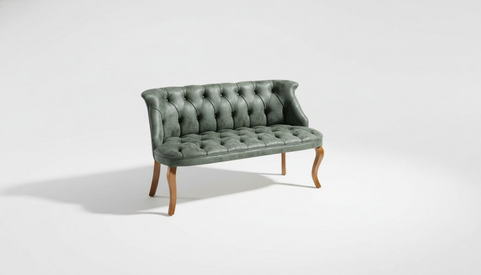 Green double Chesterfield sofa