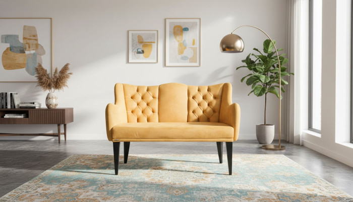 Modern luxury orange loveseat