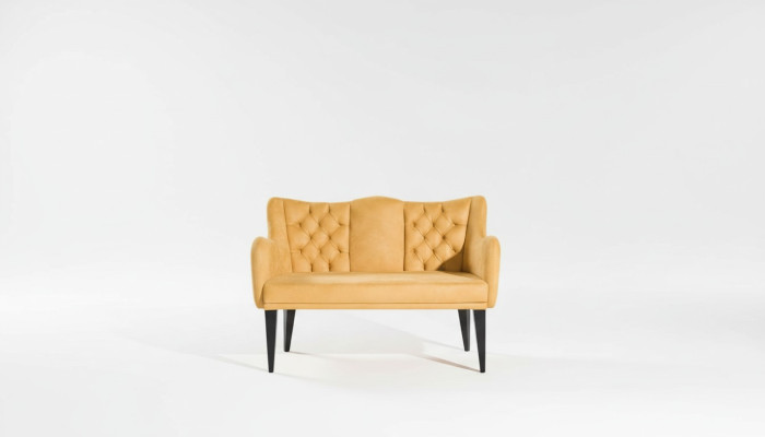 Modern luxury orange loveseat