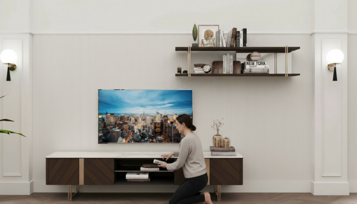 Modern living room wall unit, bookshelf, cabinet, wall units, TV stands, brown