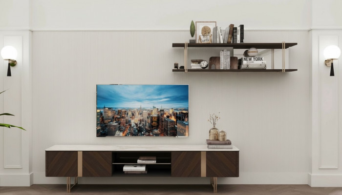 Modern living room wall unit, bookshelf, cabinet, wall units, TV stands, brown