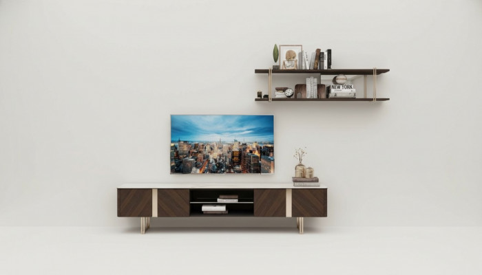 Modern living room wall unit, bookshelf, cabinet, wall units, TV stands, brown