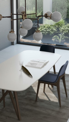 Walnut Natural Kitchen Table Dining Room Furniture Modern Style Luxury Furniture Table