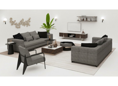 Gray sofa set three-seater, two-seater, armchair living room set new.