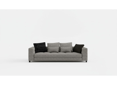 Gray sofa three-seater living room seating furniture wooden frame sofa collection
