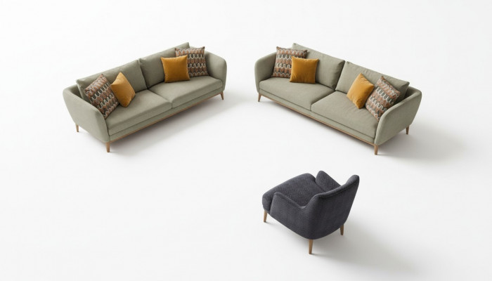Green Sofa Modern Living Room Sofa Set Three-Seater Armchair Two-Seater 3+2+1