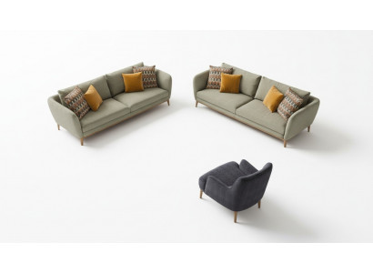 Green Sofa Modern Living Room Sofa Set Three-Seater Armchair Two-Seater 3+2+1