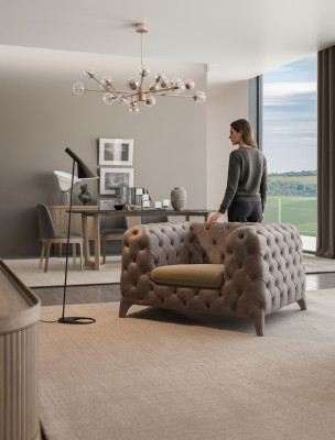 Chesterfield Taupe Armchair Chesterfield Armchair Upholstered Armchair Living Room