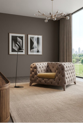 Chesterfield Taupe Armchair Chesterfield Armchair Upholstered Armchair Living Room