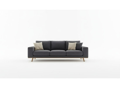 Gray living room sofa luxury three-seater upholstered couch modern furniture style
