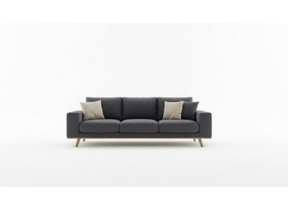 Gray living room sofa luxury three-seater upholstered couch modern furniture style