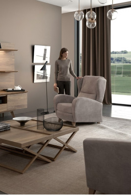 Luxury Relax Armchair Reading Chair Modern Design Single Seater Taupe Modern