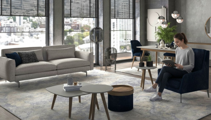 Gray-Black Living Room Furniture Three-Seater Armchair New Luxury Modern Set