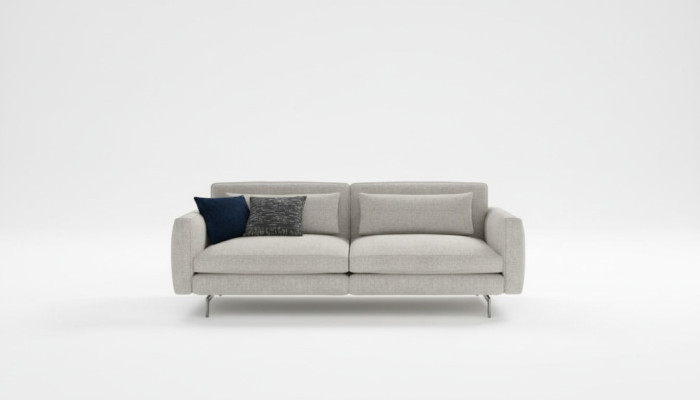 Three-seater couch modern living room furniture textile sofas gray modern style