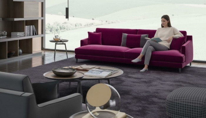 Rosa Dreisitzer Modern Couch Living Room Sofas Style Furniture Luxury Design