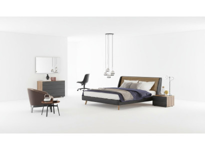 Makeup Table Natural Walnut - Matt Jute Mirror Bedroom Modern