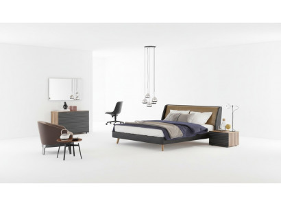 Makeup Table Natural Walnut - Matt Jute Mirror Bedroom Modern