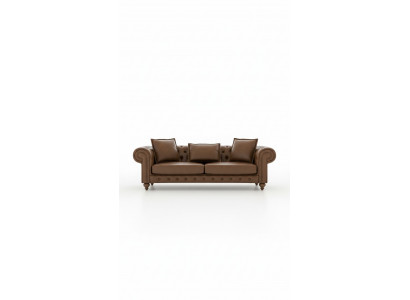 Brown three-seater living room couch luxury leather sofas style furniture new