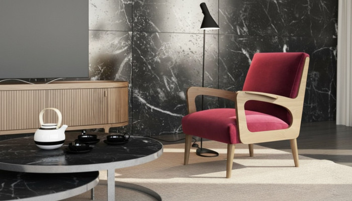 Living room armchair luxury single seater cocktail chair reading chair fabric
