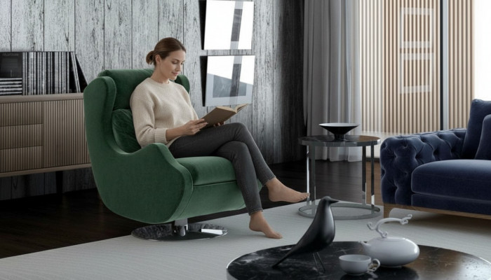 Green armchair living room furniture single-seater stylish cocktail chair modern