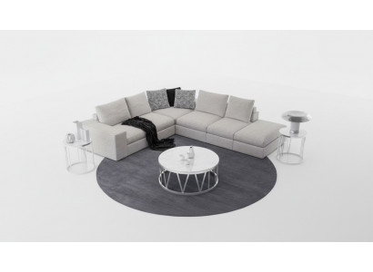 White corner sofa upholstered corner suite luxury L-shape sofas modern design
