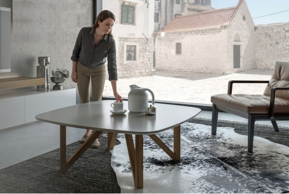 Coffee table living room table luxury walnut natural designer side table