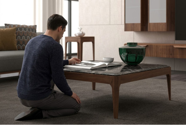 Toros Coffee Table Black Marble Coffee Table Modern Style