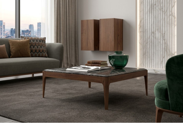 Toros Coffee Table Black Marble Coffee Table Modern Style