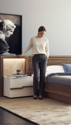 Walnut natural nightstand bedroom side tables luxury