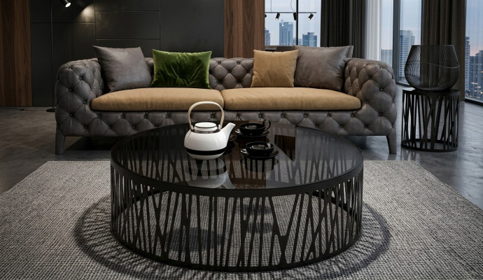 Modern design glass coffee table set for the living room