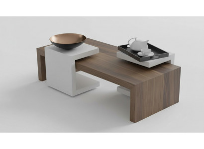 Coffee table set walnut natural living room furniture side tables modern new