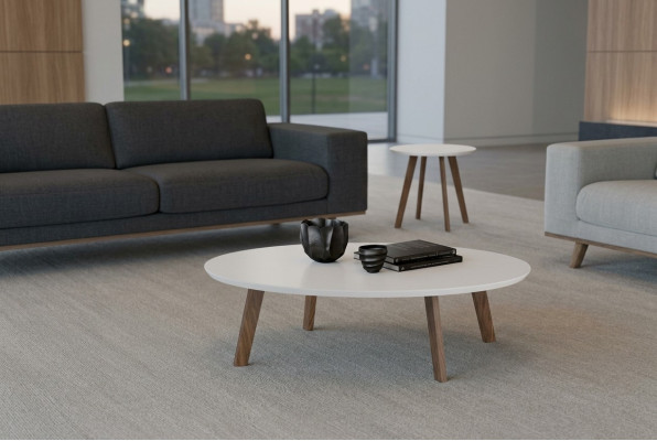Small round coffee tables set, living room furniture, solid wood tables, luxury new