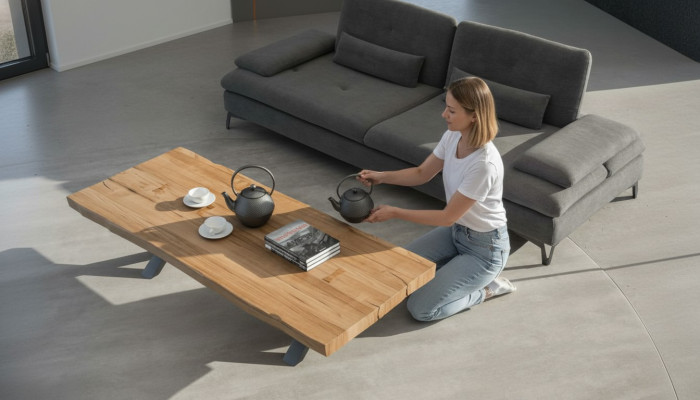 Solid wood coffee table rectangular table tea table living room table modern