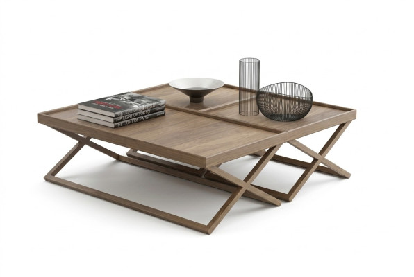 Folding Luxury Brown Coffee Table Wooden Table Living Room Furniture Style Table