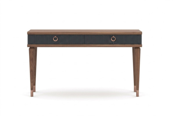 Modern console table with drawers luxury natural walnut - anthracite