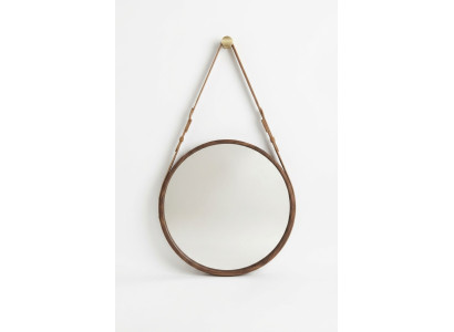 Framed Wall Mirror Luxurious brown frame made of natural walnut wood