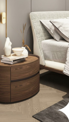 Designer Wooden Nightstand Modern Design Solid Wood Bedroom Furniture