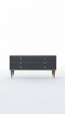 Designer chest of drawers with drawers natural walnut - matt anthracite
