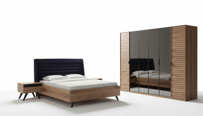 Large bedroom set, bedroom furniture, wardrobe, bed, nightstands