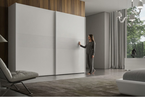 White wardrobe sliding doors bedroom furniture luxury solid wood furniture