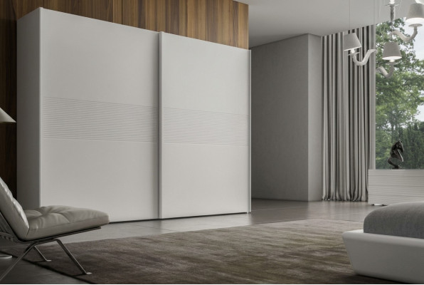 White wardrobe sliding doors bedroom furniture luxury solid wood furniture