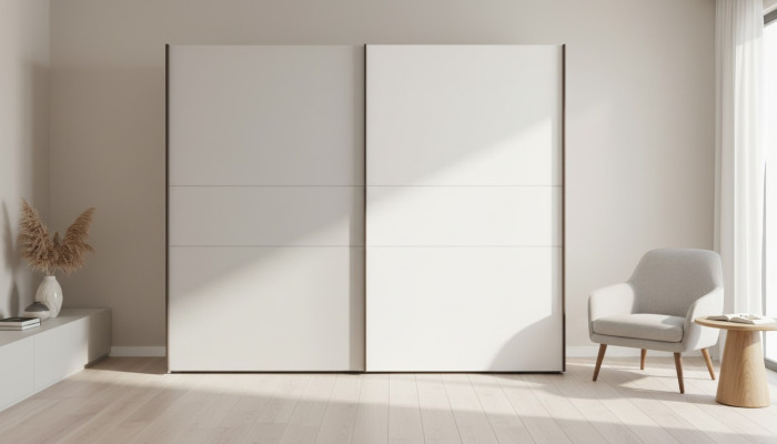 Modern wardrobe with mirrored doors bedroom furniture furnishings