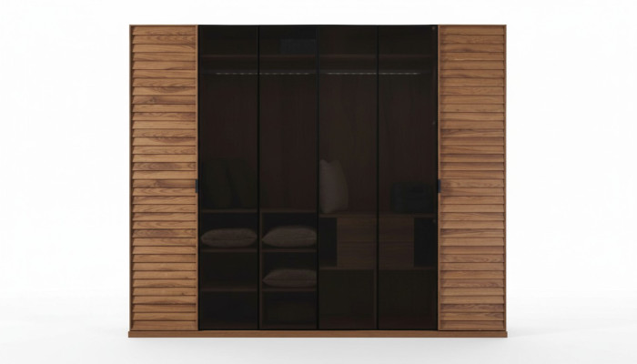 Wardrobe sliding doors glass doors bedroom furniture mirror brown