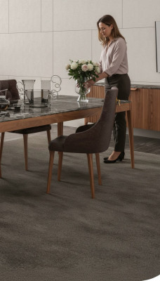 Dining room furniture chair, luxury dining chairs, brown comfortable textile chairs