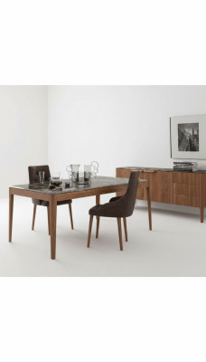 Dining room furniture chair, luxury dining chairs, brown comfortable textile chairs