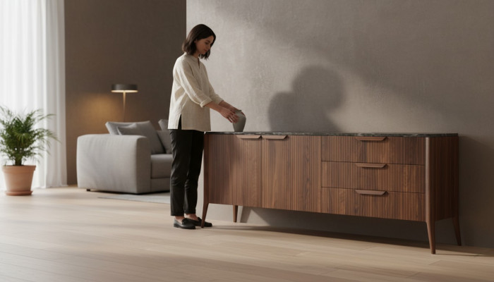 Large wood sideboard modern dining room furniture genuine wood drawers new