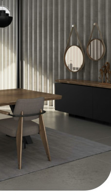 Dining room sideboard walnut natural - anthracite matte luxury furniture cabinet